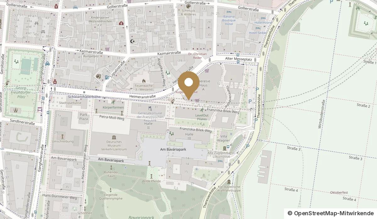 Karte: Laden am Franziska-Bilek-Weg 3 im Münchner Westend